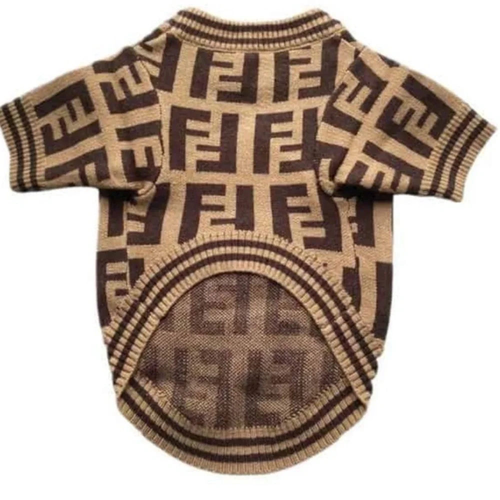 Guidi Brown Patterned Pet Sweater